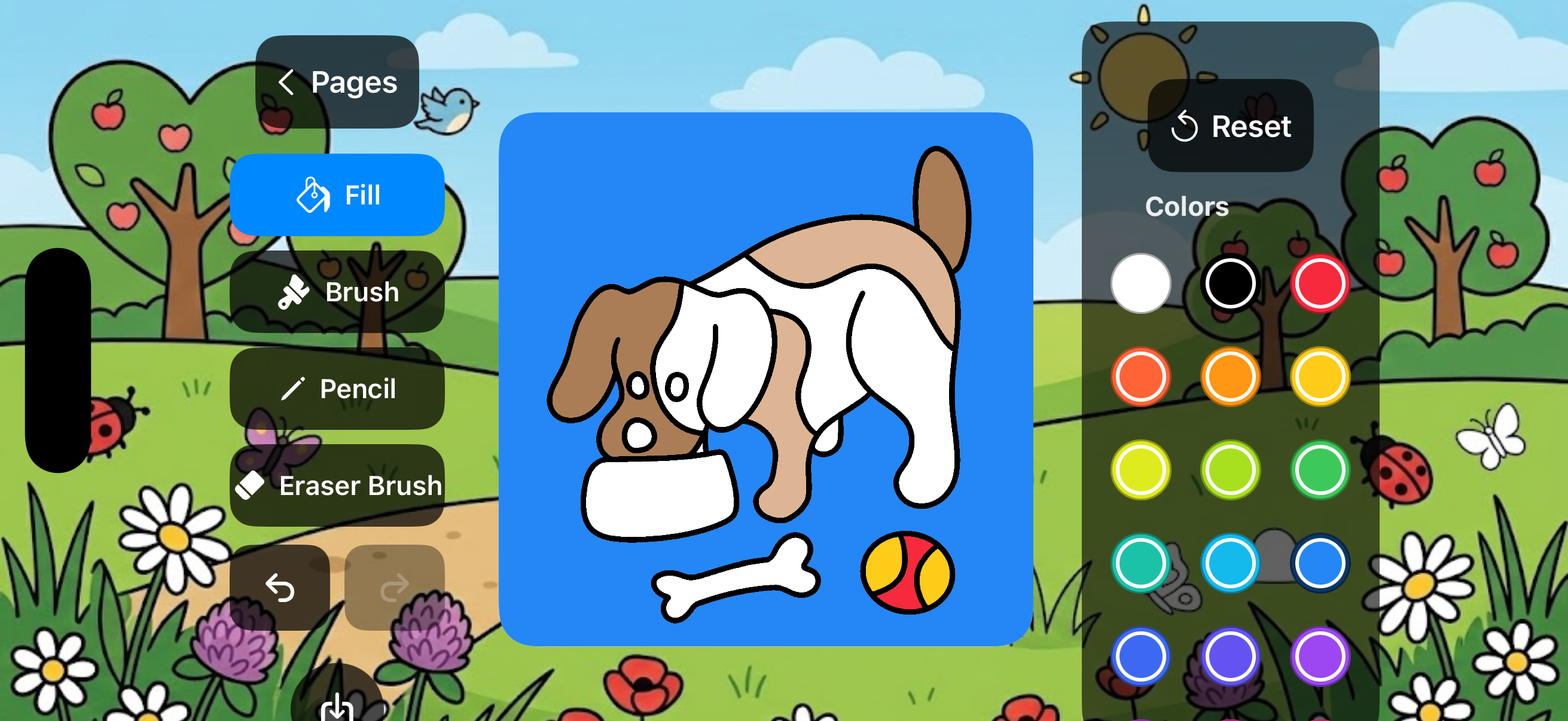 A completed coloring page with vibrant colors