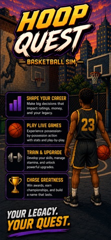 Hoop Quest: Basketball Sim app icon