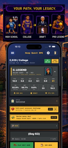 Hoop Quest: Basketball Sim screenshot 2